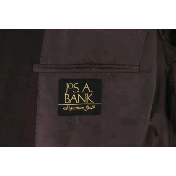 Jos A Bank Signature Gold Brown Windowpane Wool-Silk 2-Btn Sportcoat Blazer 46L - Picture 7 of 8